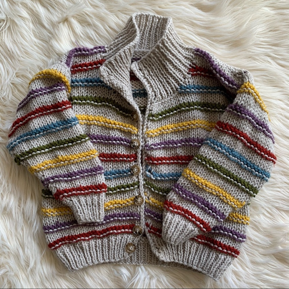 ❤️Hand Knit Crochet❤️Sweater❤️Unisex❤️Size 5/6